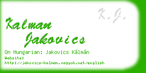 kalman jakovics business card