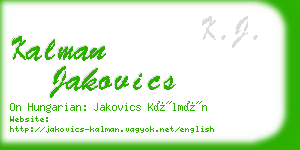 kalman jakovics business card